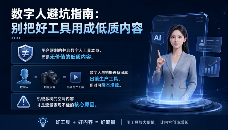 数字人避坑指南:别把好工具用成低质内容 数字人避坑指南:别把好工具用成低质内容