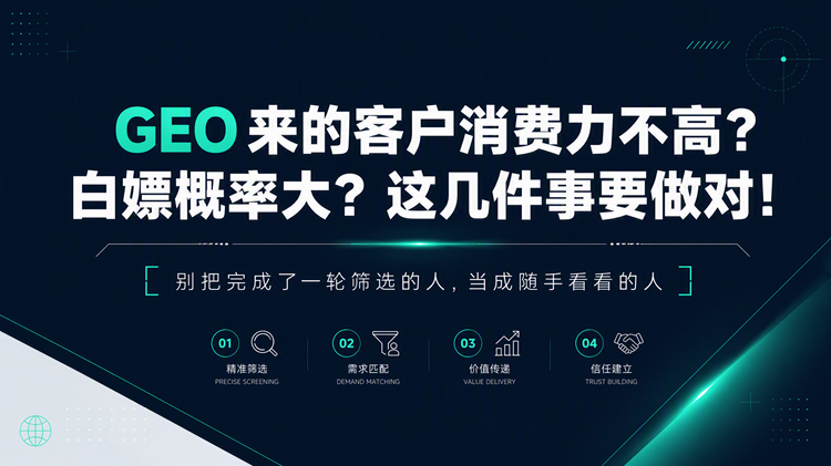GEO来的客户消费力不高？白嫖概率大？这几件事要做对！